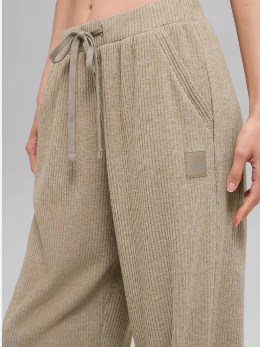 Cozy Ribbed Knit Pants - Tan